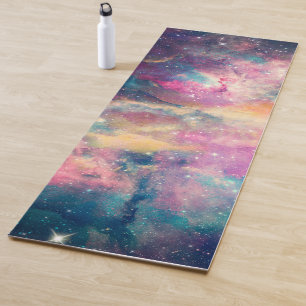 Colourful Galaxy Nebula Watercolor Painting Yoga Mat