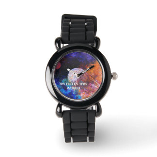 Colourful Galaxy Painting  Glitter Cool Kids Girls Watch