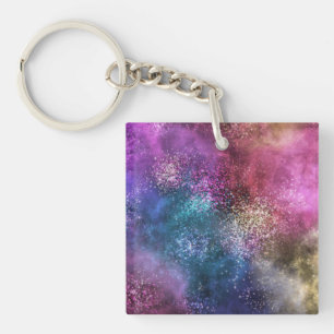 Colourful Galaxy Pattern Key Ring