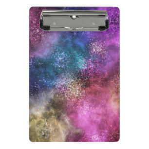 Colourful Galaxy Pattern Mini Clipboard