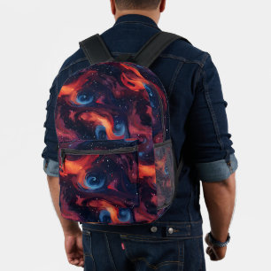 Colourful Galaxy Pattern Printed Backpack