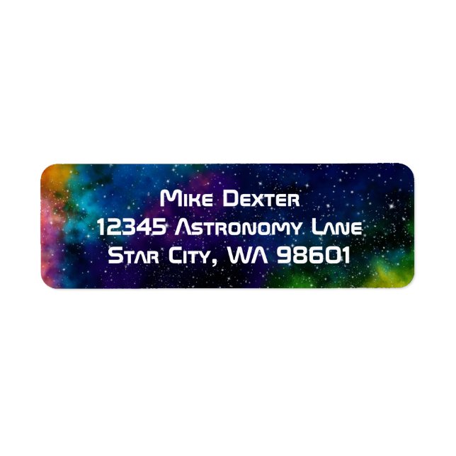 Colourful Galaxy Return Address Labels (Front)