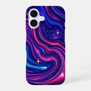 Colourful galaxy swirl iphone 16 phone case