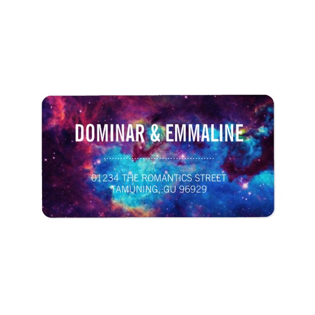 Colourful Galaxy Wedding Address Labels (Front)