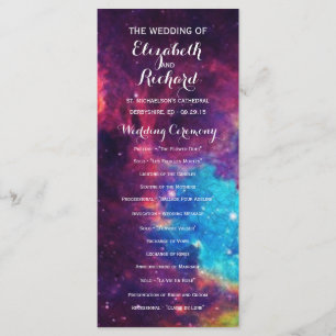 Colourful Galaxy Wedding Programs
