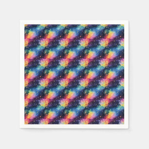 Colourful Galaxy with Stars and Spirals Napkin