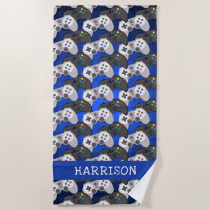 Colourful Gamer Name Beach Towel