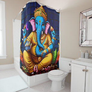 Colourful Ganesh Shower Curtain Sets