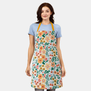 Colourful Garden Bouquet Pattern Apron