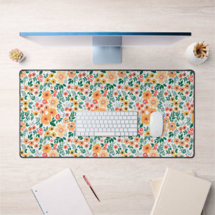 Colourful Garden Bouquet Pattern Desk Mat