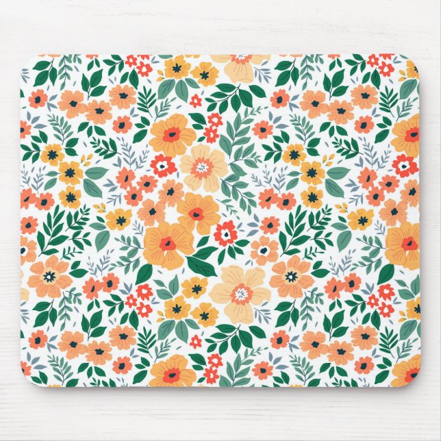 Colourful Garden Bouquet Pattern Mouse Pad (Front)