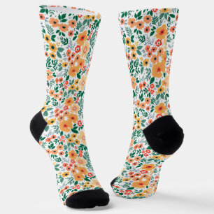 Colourful Garden Bouquet Pattern Socks