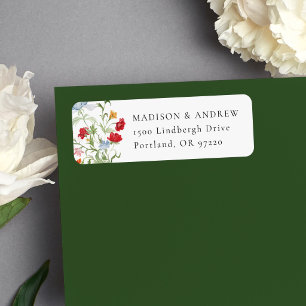 Colourful Garden Floral Wedding Return Address Label