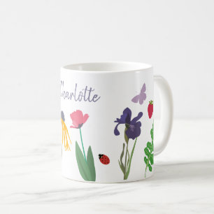Colourful Garden Flowers and Butterflies Girlfrien Coffee Mug