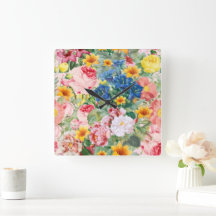 Colourful Garden Flowers - Boho Floral Pillow