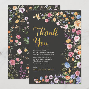 Colourful Garden Flowers Couples Bridal Shower Thank You Card