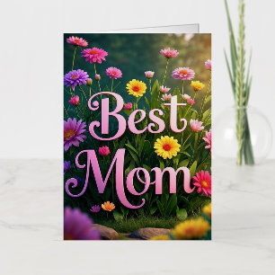 Colourful Garden Flowers For Mother's Day Foil Greeting Card