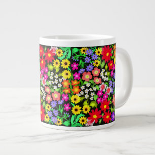 Colourful Garden Flowers Jumbo Mug