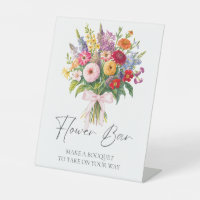 Colourful Garden Flowers Pink Bow Make Bouquet Bar
