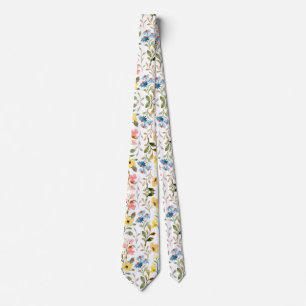 Colourful Garden Flowers Wildflower Spring Meadow Tie