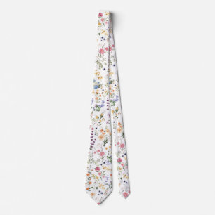 Colourful Garden Flowers Wildflower Spring Meadow Tie