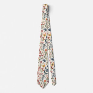 Colourful Garden Flowers Wildflower Spring Meadow Tie