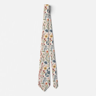 Colourful Garden Flowers Wildflower Spring Meadow Tie