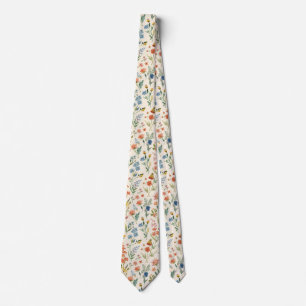 Colourful Garden Flowers Wildflower Spring Meadow Tie