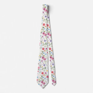 Colourful Garden Flowers Wildflower Spring Meadow Tie