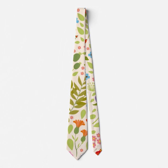 Colourful Garden Flowers Wildflower Spring Meadow  Tie (Front)