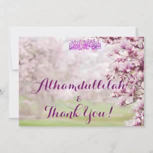 Colourful Garden Islamic Muslim Wedding Thank You Card