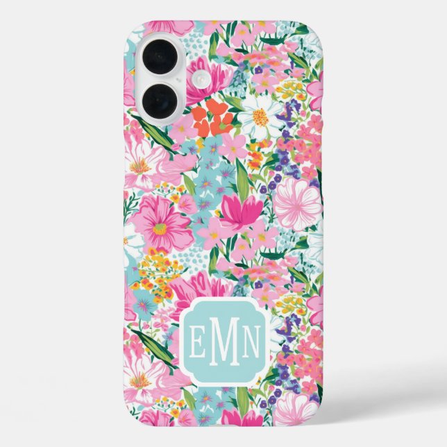 Colourful Garden Monogrammed Case-Mate iPhone Case (Back)