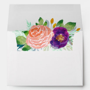 Colourful Garden Watercolor Floral Envelope