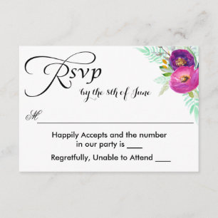 Colourful Garden Watercolor Floral RSVP Card