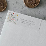 Colourful Garden wildflower Return Address Label<br><div class="desc">This colourful garden wildflower return address label is perfect for a rustic wedding. The design features seamless hand-painted burgundy,  red,  navy,  blue,  yellow,  and blush wildflowers with botanical leaves.</div>