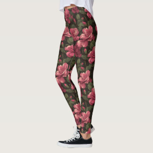 Colourful Gardenias Themed Fashion Cardio Leggings