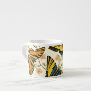 Colourful Gathering of Butterflies and Caterpillar Espresso Cup