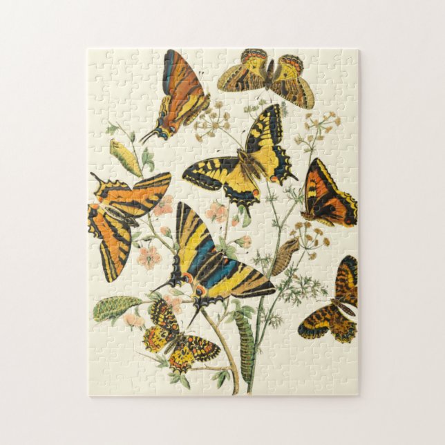 Colourful Gathering of Butterflies and Caterpillar Jigsaw Puzzle (Vertical)