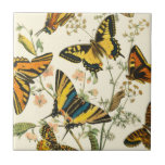 Colourful Gathering of Butterflies and Caterpillar Tile<br><div class="desc">How much more colourful can you get? This gathering of butterflies and caterpillars pops with pigment,  assaulting the eyes with beauty. Get your print today!</div>