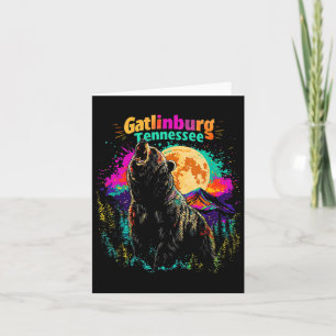 Colourful Gatlinburg Tennessee Mountains Bear Hiki Card