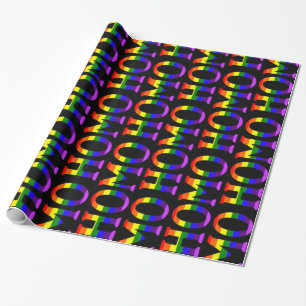 Colourful Gay Rainbow Colours Homo Pattern Wrapping Paper