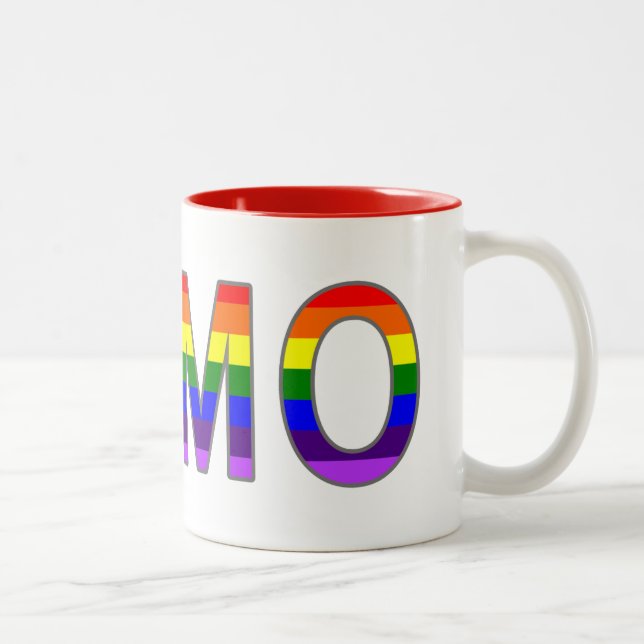 Colourful Gay Rainbow Colours Homo Two-Tone Coffee Mug (Right)