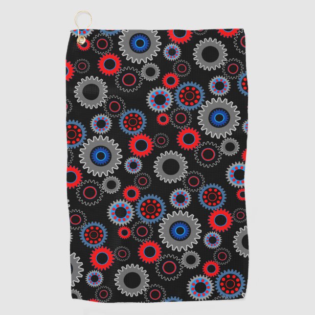Colourful Gears Golf Towel (Front)