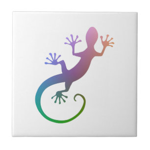 Colourful Gecko Ceramic Tile