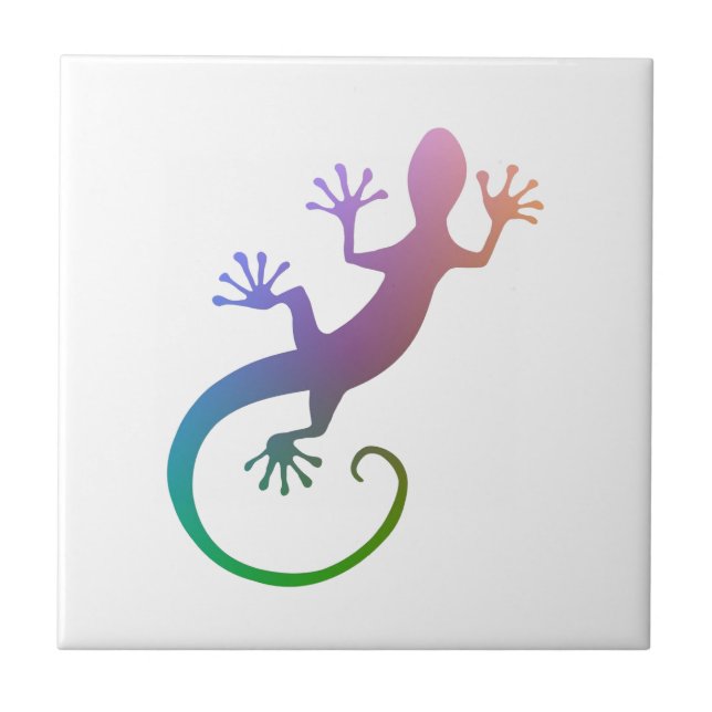Colourful Gecko Ceramic Tile (Front)
