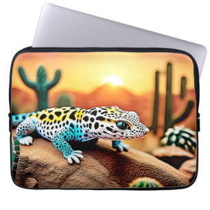Colourful Gecko Rocks Design Laptop Sleeve