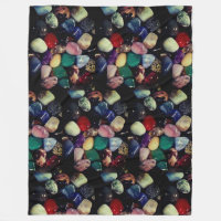 Colourful Gem Stones Fleece Blanket