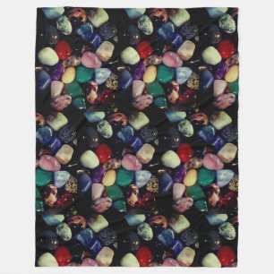 Colourful Gem Stones Fleece Blanket