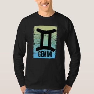 Colourful Gemini Season Birthday Zodiac Retro Vint T-Shirt