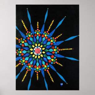 Colourful Gemstone Mosaic Painting Posters